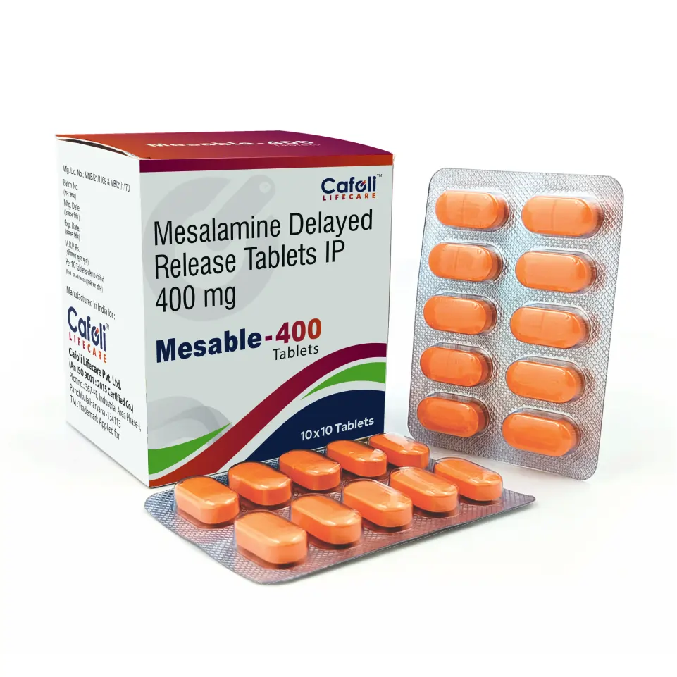 Mesalazine 400 mg Tablet top Manufacturer India